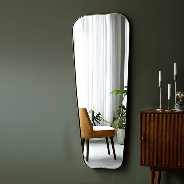 Modern Lean-to/Standing Full-Length Mirror – Anodized Aluminum Frame