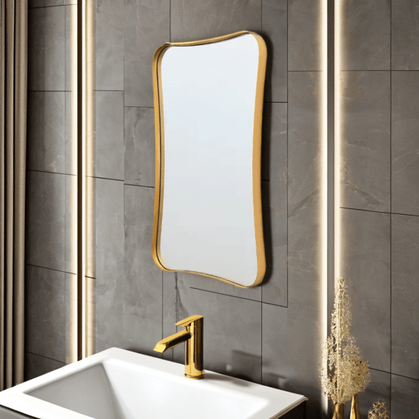 Modern Abstract Irregular Wall Mirror - Anodized Aluminum Frame