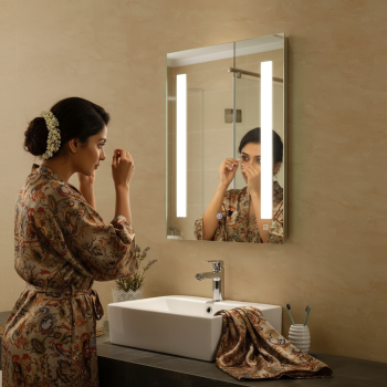 Rectangular Stainless Steel Framed LED Mirror 1