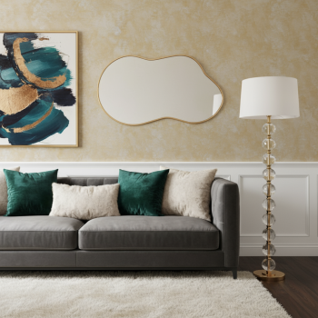 Abstract Blob Mirror with Anodized Aluminum Frame – Gold, Rose Gold, Matte Black, Brushed Silver 1