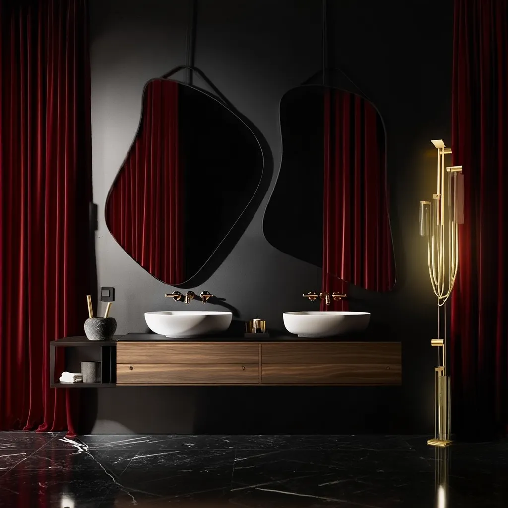 Abstract Irregular Mirror Set – Anodized Aluminum Frame