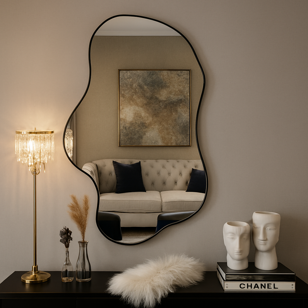 Amoeba Irregular Wall Mirror – Anodized Aluminum Frame