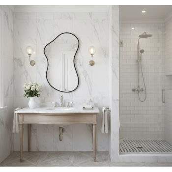 Abstract Shaped Wall Mirror with Anodized Aluminum Frame – Gold, Rose Gold, Matte Black, Brushed Silverccccccc 3