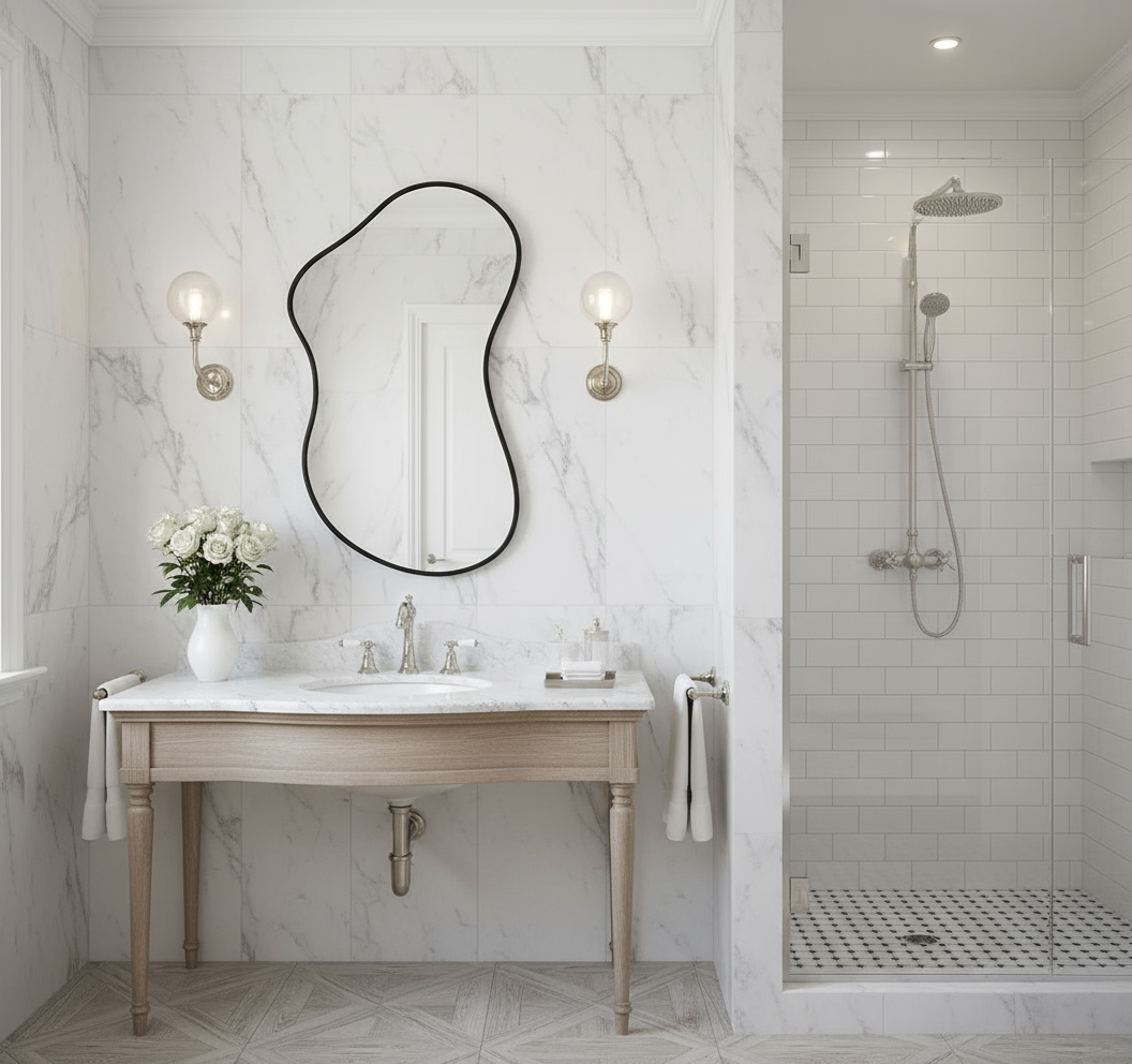 Asymmetrical Wall Mirror Gold