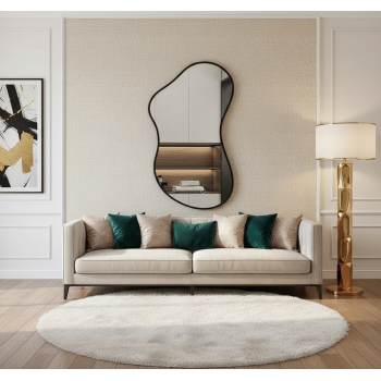 Abstract Shaped Wall Mirror with Anodized Aluminum Frame – Gold, Rose Gold, Matte Black, Brushed Silverccccccc 2