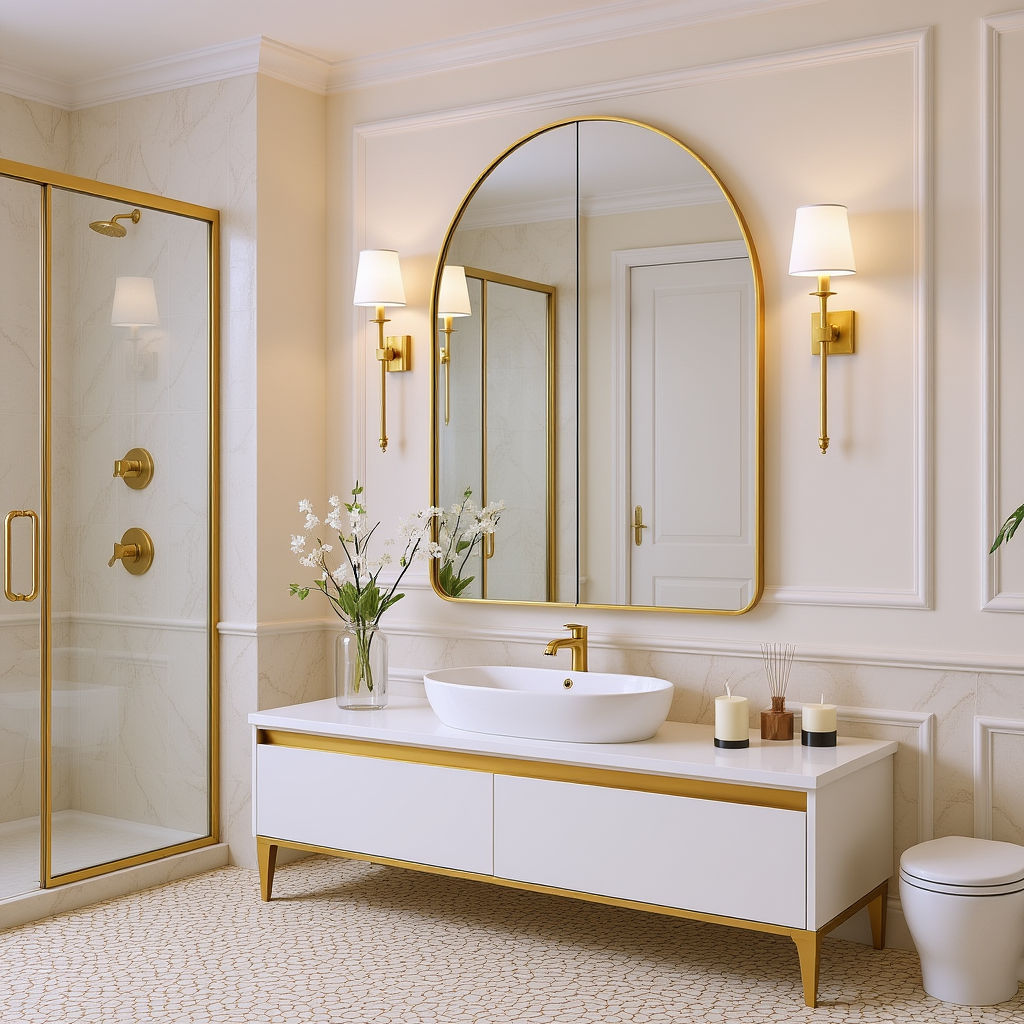 Arched Bathroom Mirror Cabinet