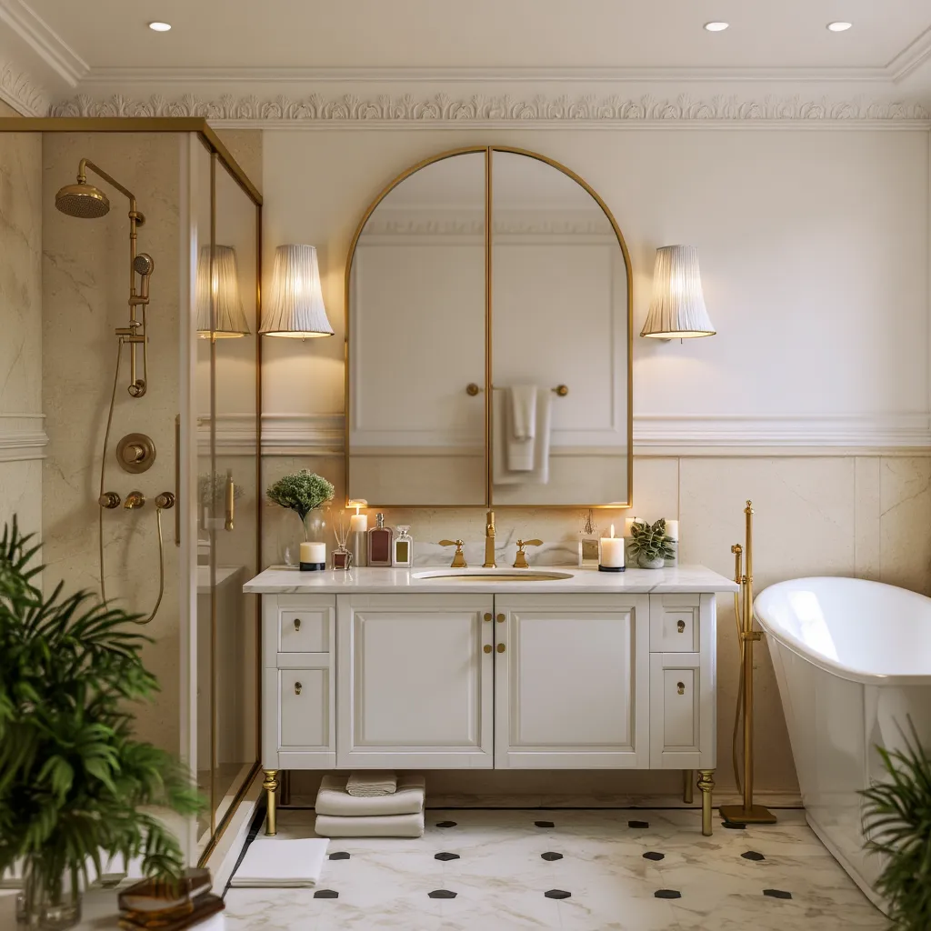 Arched Bathroom Mirror Cabinet