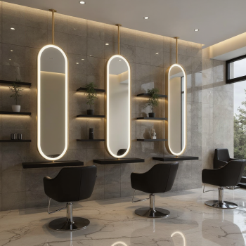 Capsule Shaped Hanging Mirror – Modern Frameless Vanity Mirror 1