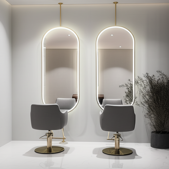 Capsule Shaped Hanging Mirror – Modern Frameless Vanity Mirror 6