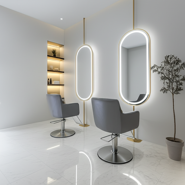 Capsule Shaped Hanging Mirror – Modern Frameless Vanity Mirror 5