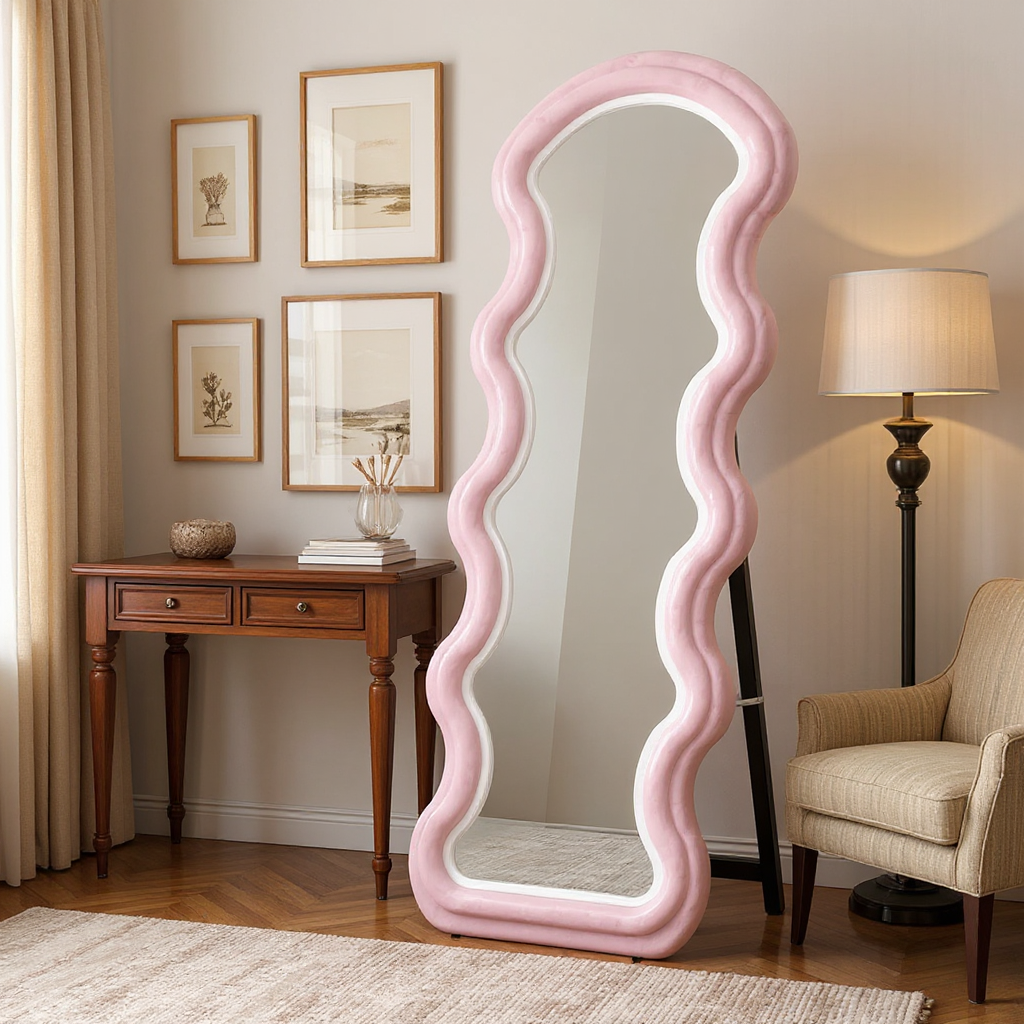 Wavy Full Length LED Mirror