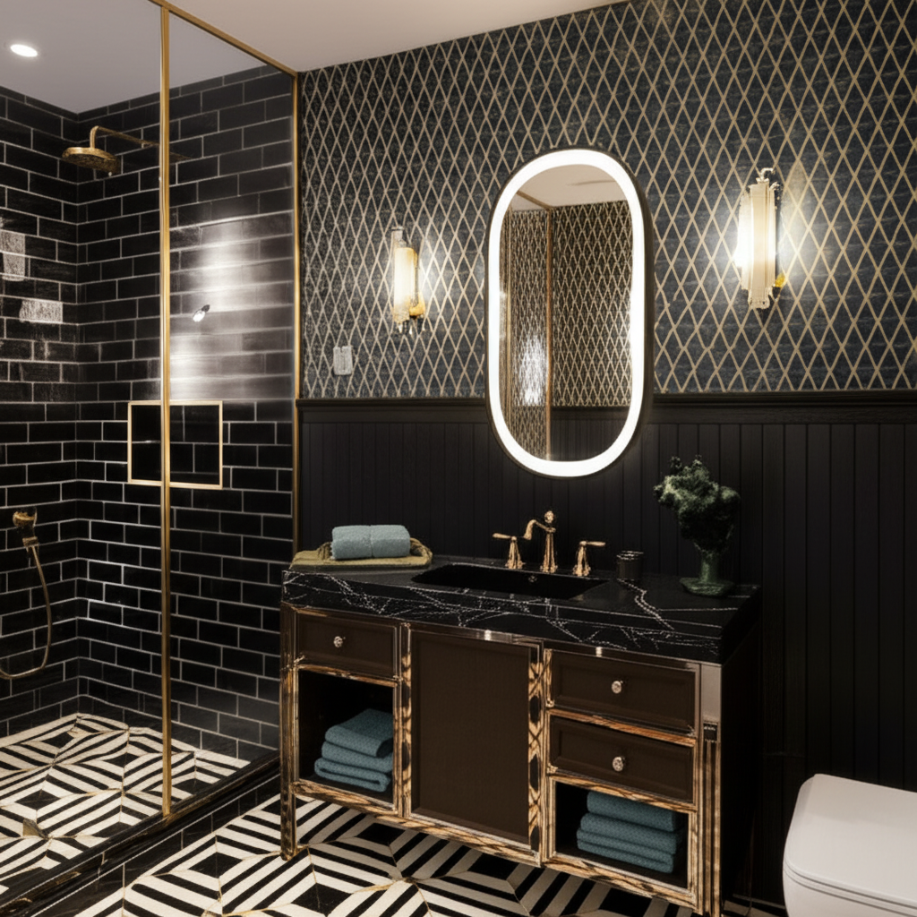 Oval Dark Grey LED Mirror | Framed Bathroom Mirror