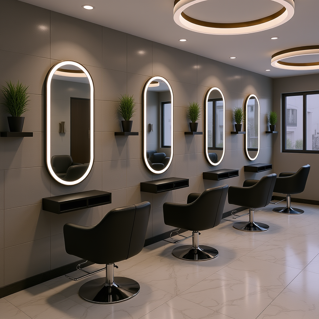 Oval LED Mirror – Gold Stainless Steel Frame with Backlit Illumination