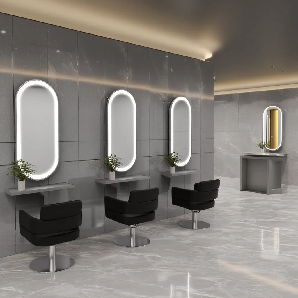 Oval LED Mirror – Gold Stainless Steel Frame with Backlit Illumination