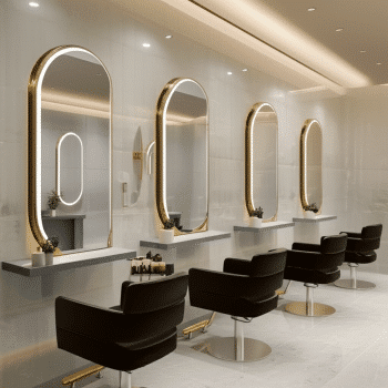 Oval LED Mirror – Gold Stainless Steel Frame with Backlit Illumination 6