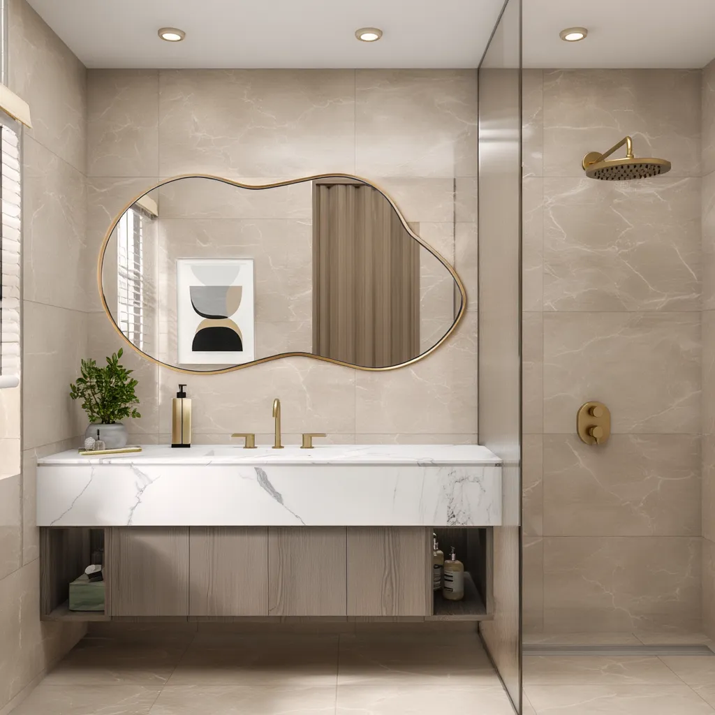 Abstract Blob Mirror – Anodized Aluminum Frame