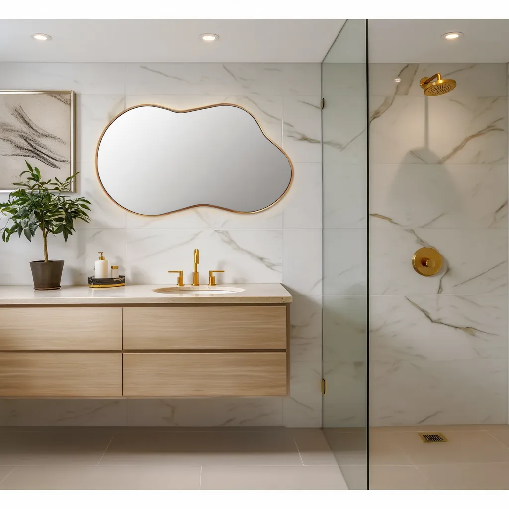 Abstract Blob Mirror – Anodized Aluminum Frame