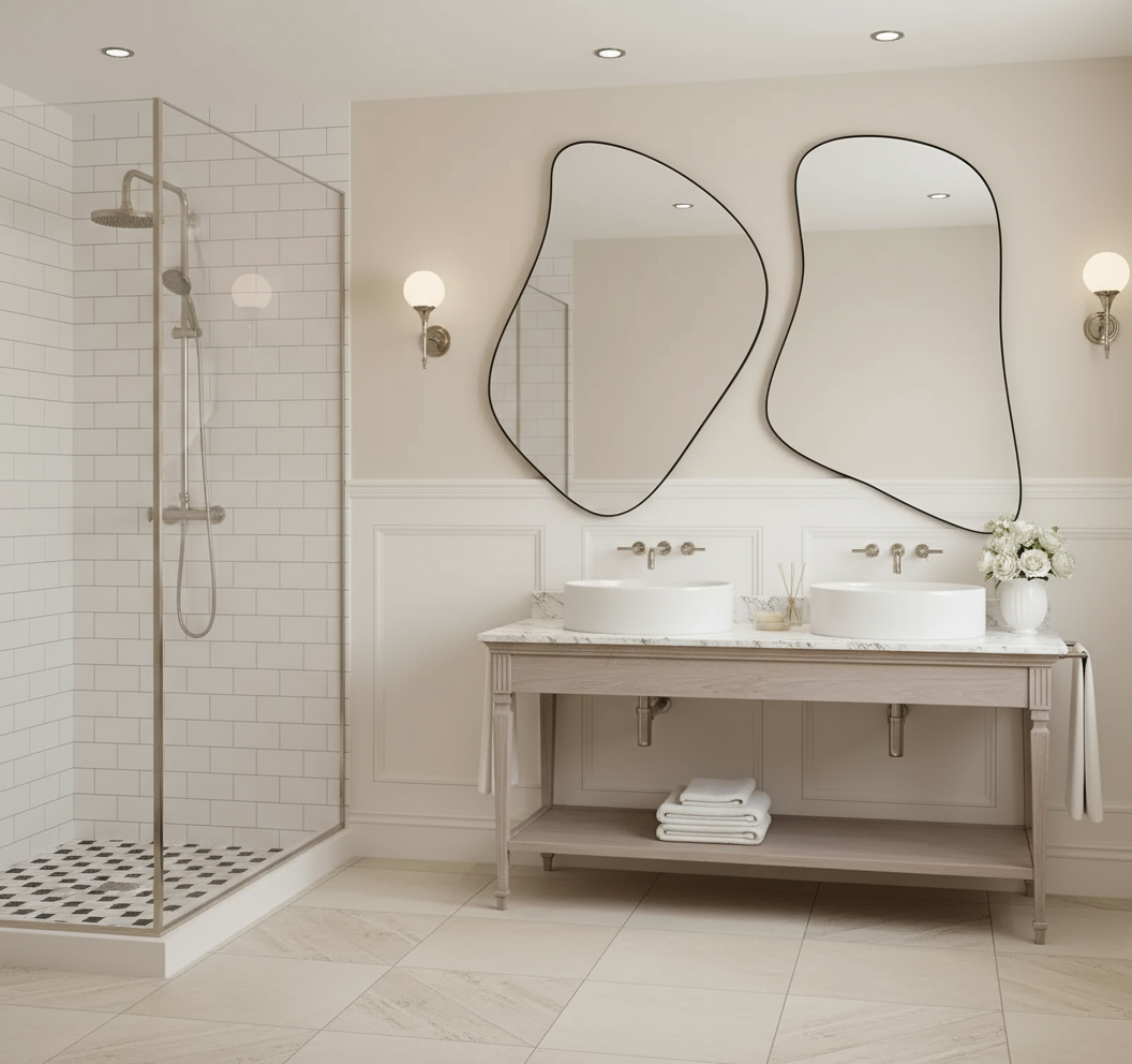 Abstract Irregular Mirror Set – Anodized Aluminum Frame