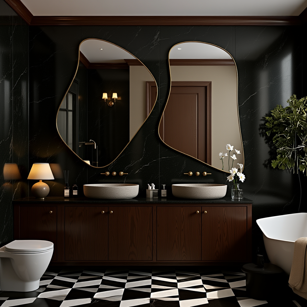 Abstract Irregular Mirror Set – Anodized Aluminum Frame