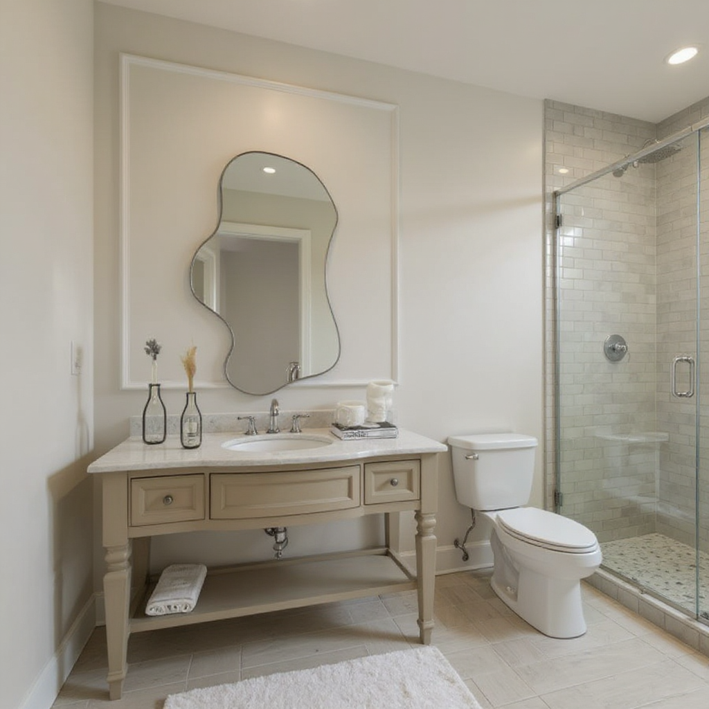 Amoeba Irregular Wall Mirror – Anodized Aluminum Frame