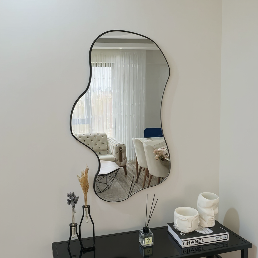 Amoeba Irregular Wall Mirror – Anodized Aluminum Frame