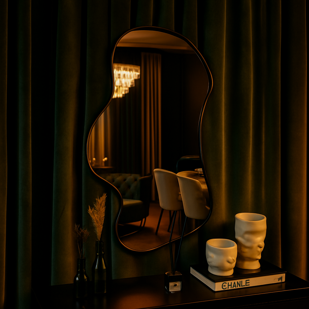 Amoeba Irregular Wall Mirror – Anodized Aluminum Frame