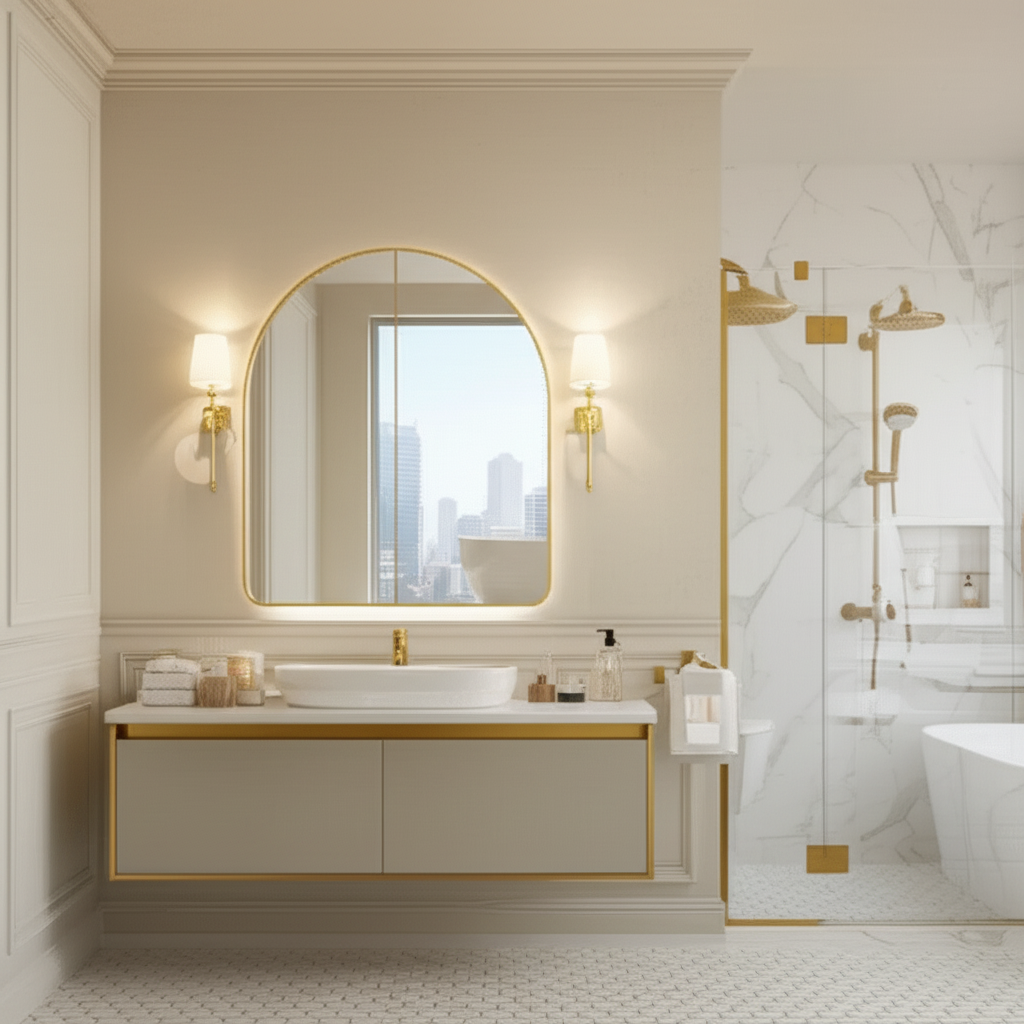 Arched Bathroom Mirror Cabinet