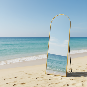 Arched Full Length Mirror with Anodized Aluminum Frame 6