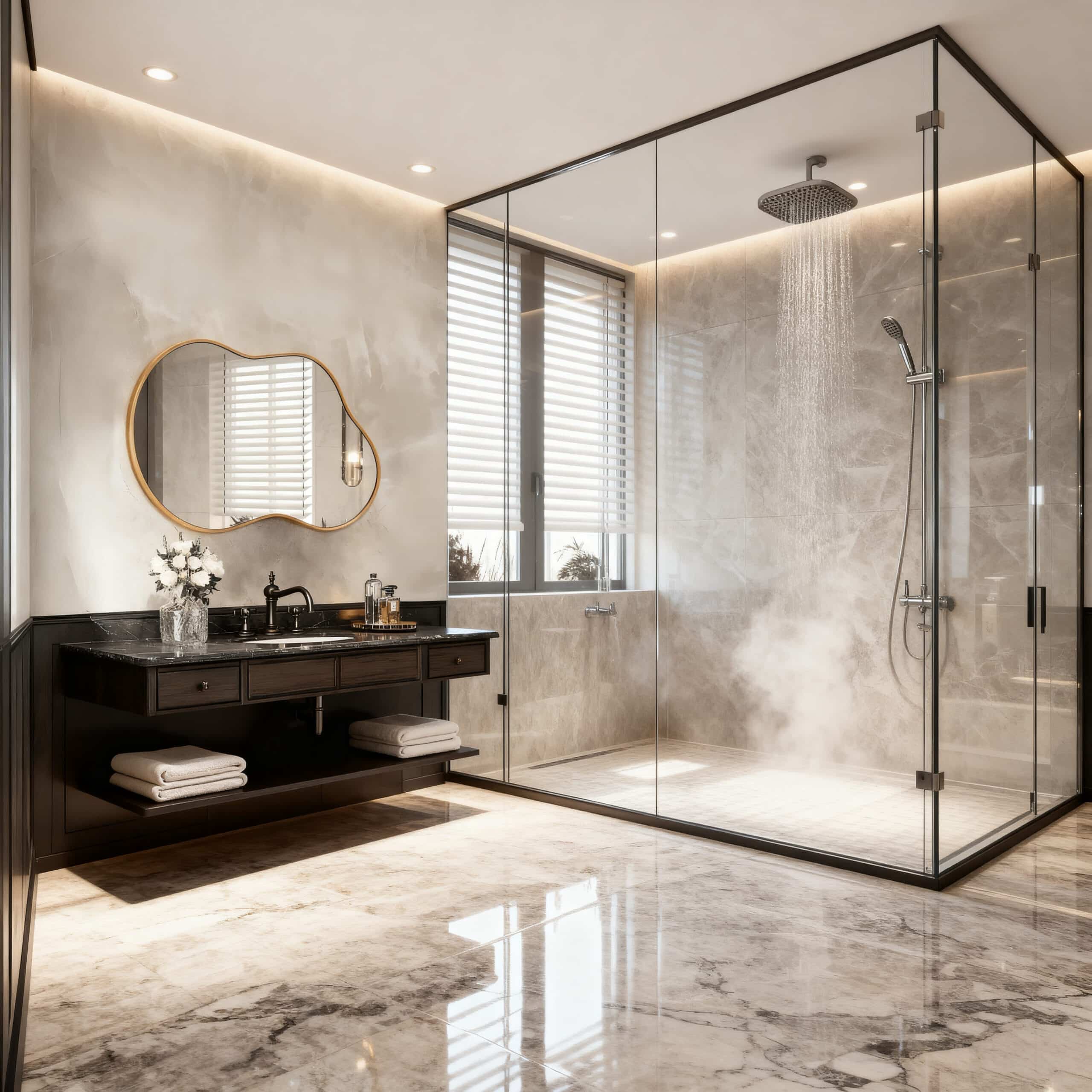 Irregular Shape Designer Wall Mirror – Modern Bathroom Vanity Mirror