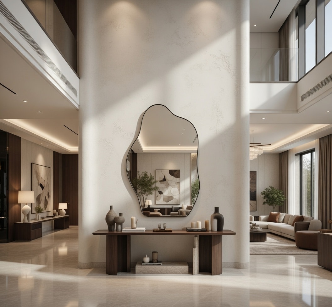 Abstract Shape Wall Mirror for Elegant Living Interiors