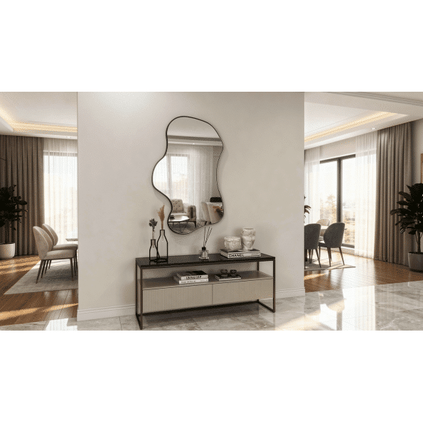 Modern Irregular Wall Mirror – Elegant Console Mirror for Living Room