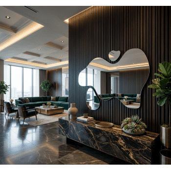 Luxury Abstract Wall Mirror – Artistic Statement Mirror for Modern Living Room