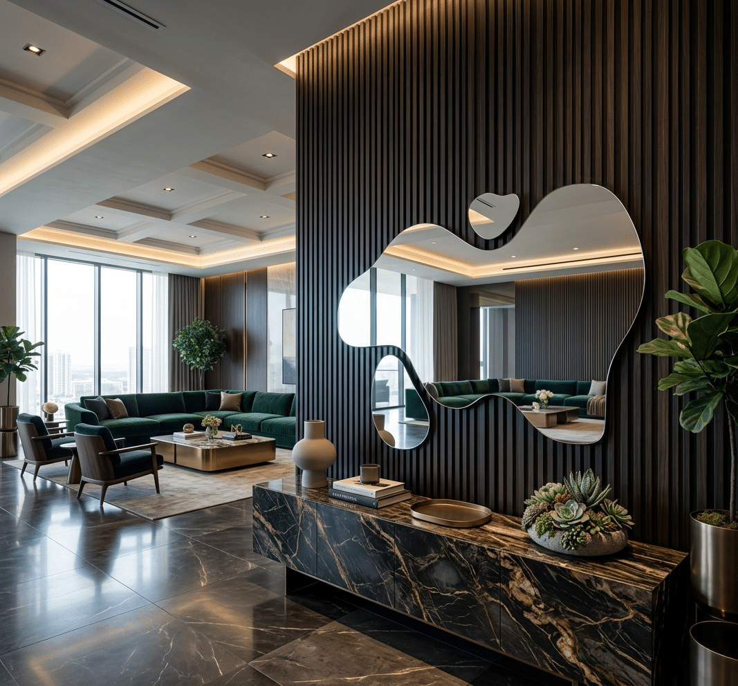 Luxury Abstract Wall Mirror – Artistic Statement Mirror for Modern Living Room