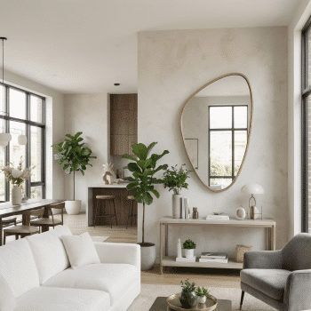 Designer Asymmetrical Mirror for Contemporary Interiors