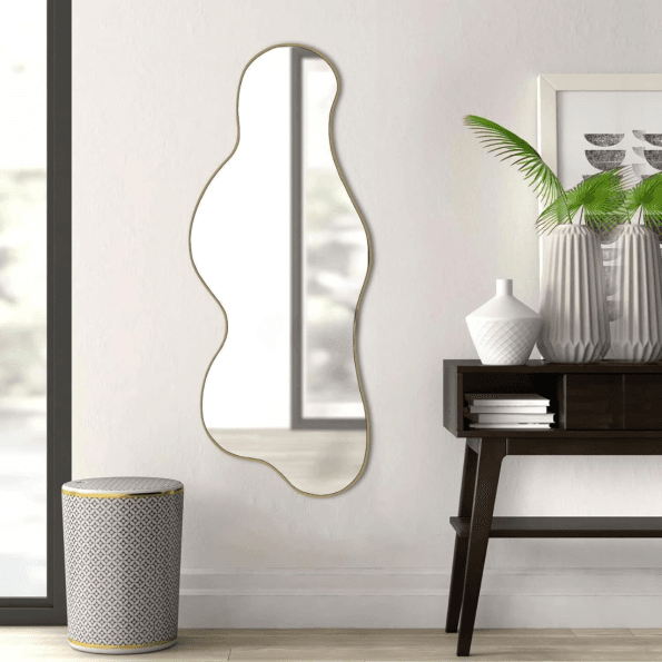 Large Cloud Shaped Wall Mirror with Anodized Aluminum Frame – Gold, Rose Gold, Matte Black, Brushed Silver