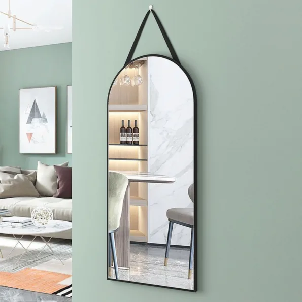 Arched Full Length Mirror with Anodized Aluminum Frame – Gold, Rose Gold, Black Matte, Brushed Silver