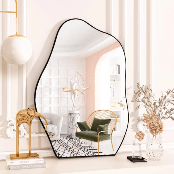 Abstract Irregular Wall Mirror - Anodized Aluminum Frame