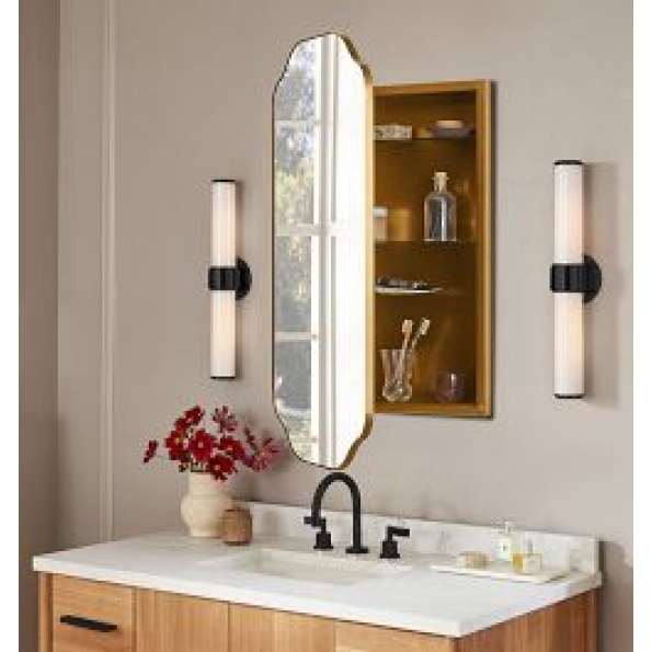 Oval Shaving Cabinet with Mirror Door