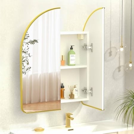 Arched Bathroom Mirror Cabinet