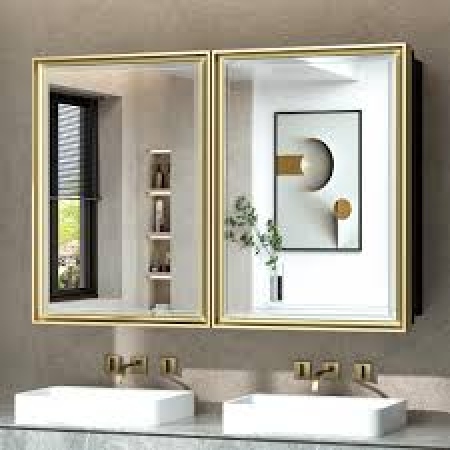 double door mirror cabinet