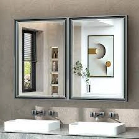 double door mirror cabinet