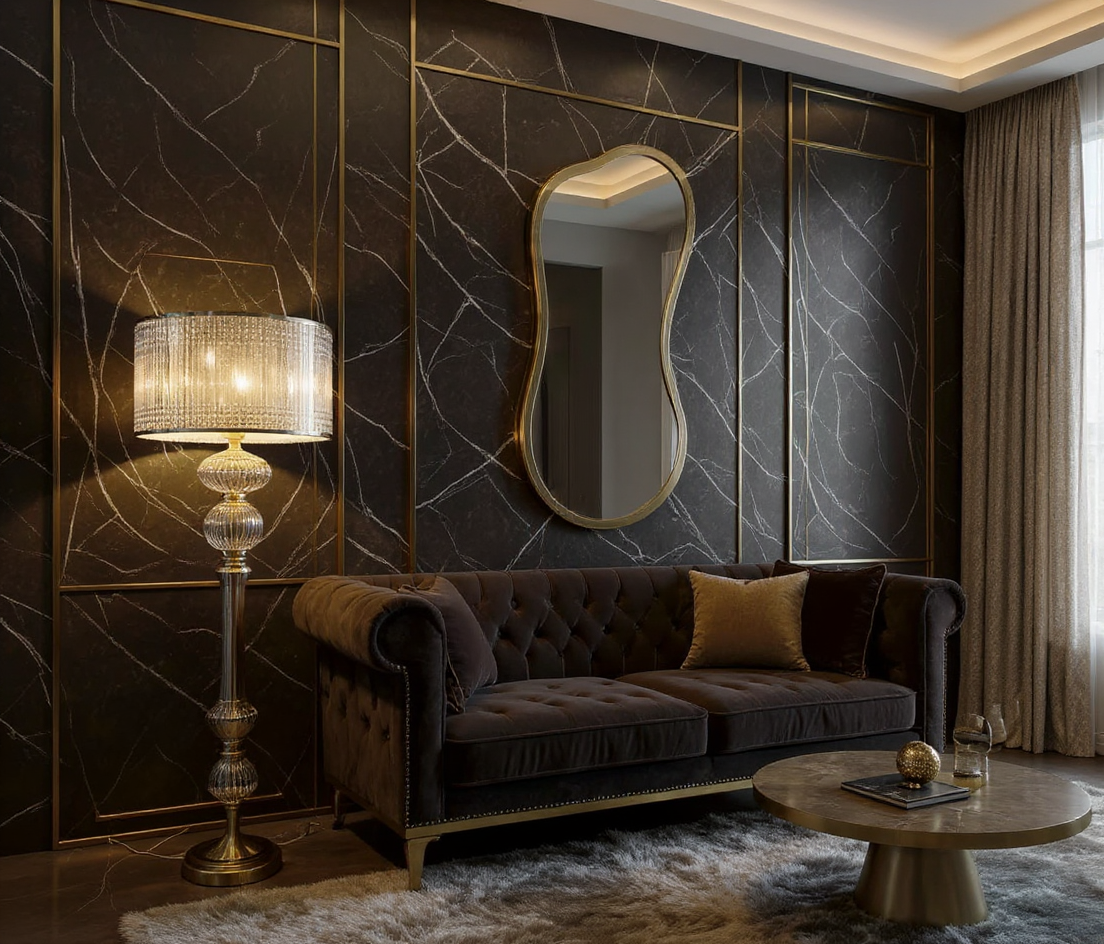 Modern Irregular LED Backlit Mirror – Customizable Frame