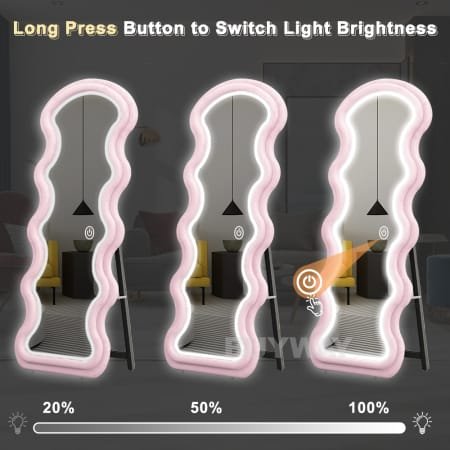 Wavy Full Length LED Mirror