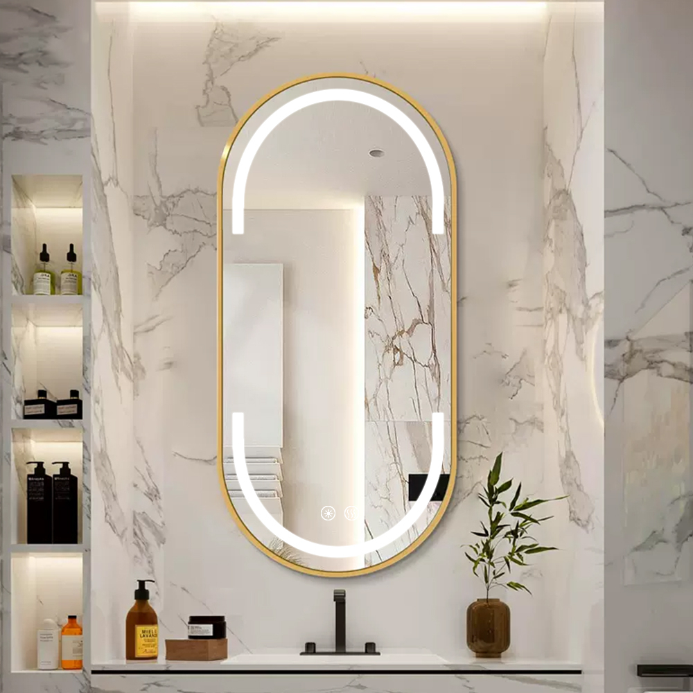 Gold LED Bathroom Mirror