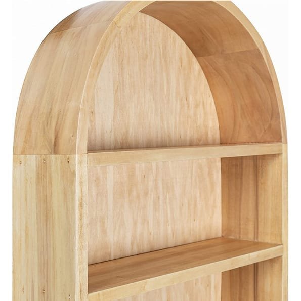 Oval Wooden Mirror Cabinet - Natural Finish Storage