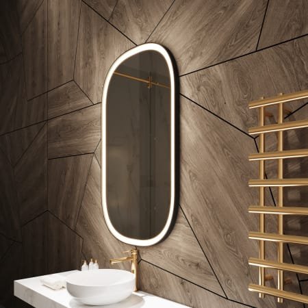 Oval Dark Grey LED Mirror | Framed Bathroom Mirror
