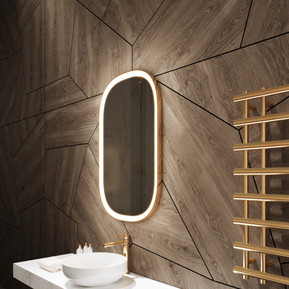 Oval LED Touch Dimmer Mirror