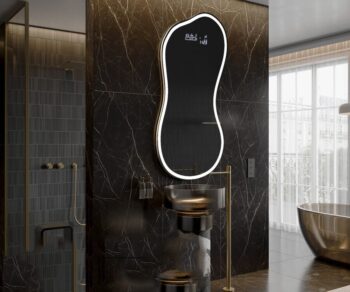 Modern Irregular LED Backlit Mirror – Customizable Frame