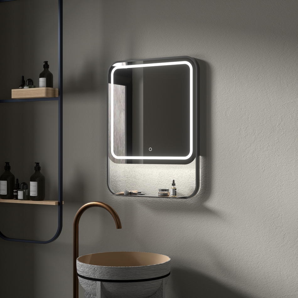 LED Mirror with Shelf