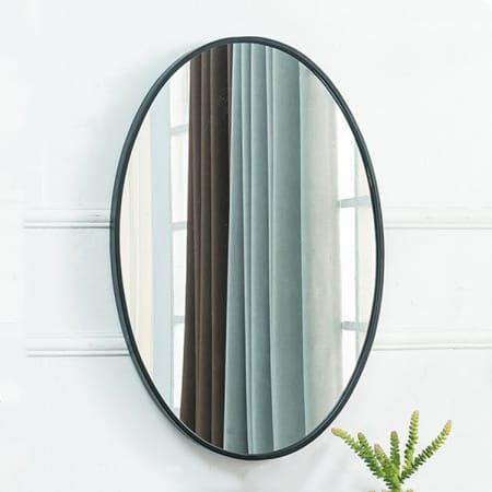 Oval Wall Mirror with Anodized Aluminum Frame – Black Matte, Gold, Rose Gold, Brushed Silver